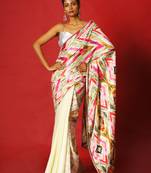 Multi Spin  Blended Linen Satin Digital Printed Saree