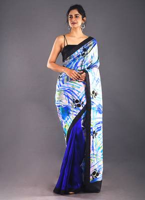 Blue & Multi Color Pure Silk Saree 1