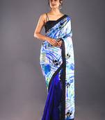 Blue & Multi Color Pure Silk Saree