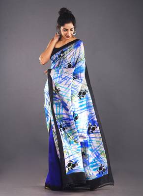 Blue & Multi Color Pure Silk Saree 2