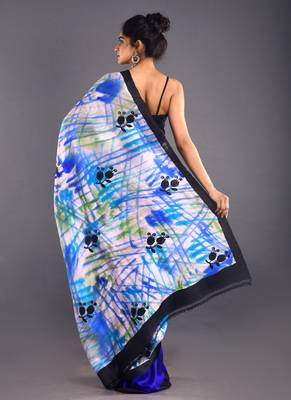 Blue & Multi Color Pure Silk Saree 3