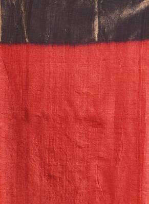 Offwhite & Black Tussar Silk Saree With Zari Border 4