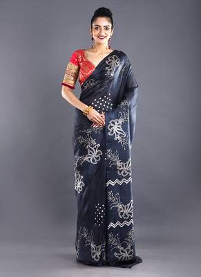 Black Pure Silk Saree 1