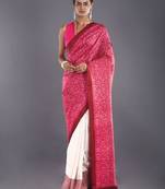 Pink & Maroon Color Pure Silk Saree