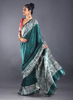 Green Pure Silk Saree 2
