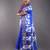 Blue & Offwhite Tussar Silk Saree With Zari Border