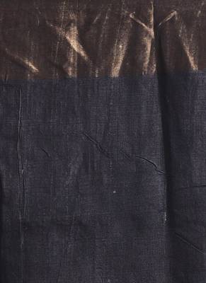 Black & White Tussar Silk Saree With Zari Border 4