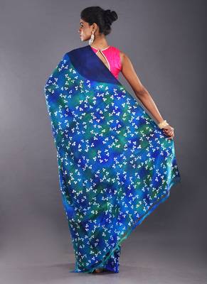 Multi & Blue Color Pure Silk Saree 3