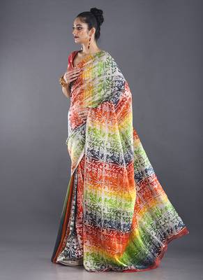 Multi Color Pure Silk Wroli Print Saree 2