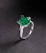 Green coloured stone rings