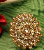 Gold artificial stones or beads rings