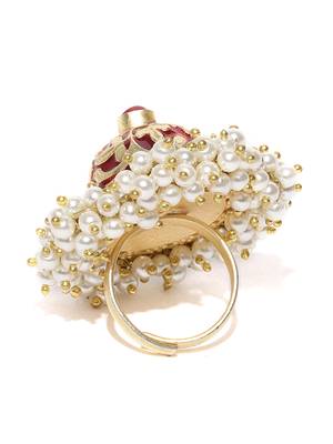 Maroon pearls rings 4