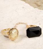 Black coloured stone rings