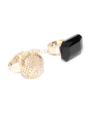 Black coloured stone rings 3