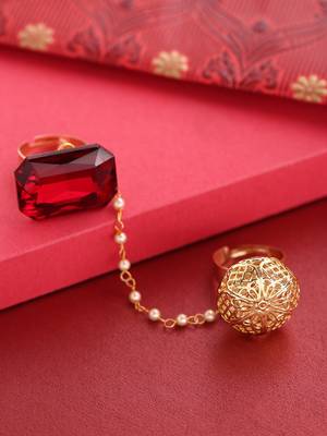 Red coloured stone rings 1
