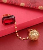 Red coloured stone rings