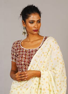 Geometric Handloom Cotton Blouse 2