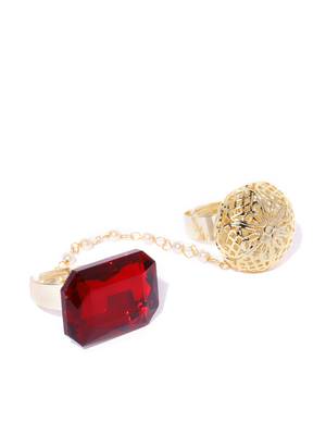 Red coloured stone rings 3
