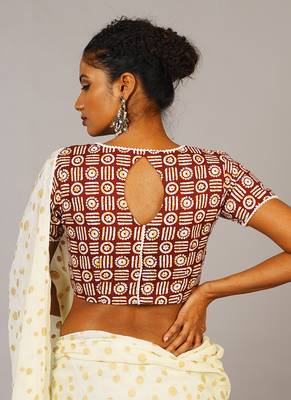 Geometric Handloom Cotton Blouse 3