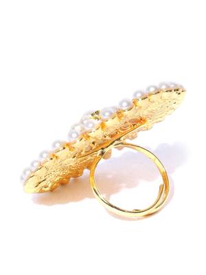 Gold pearls rings 4