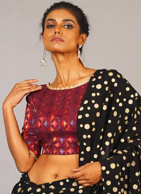 Maroon Boat Neck Blouse 1