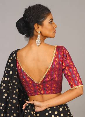 Maroon Boat Neck Blouse 3