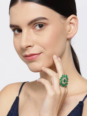 Green american diamond rings 2