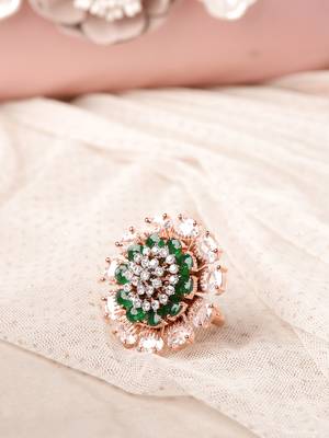 Green american diamond rings 1