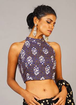 Blue Ajrak Printed Blouse 1