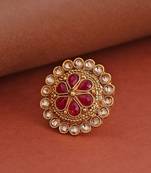 Magenta coloured stone rings