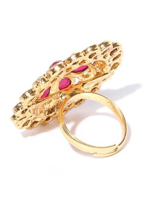 Magenta coloured stone rings 4