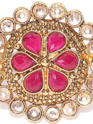 Magenta coloured stone rings 5
