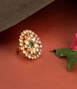 Green coloured stone rings