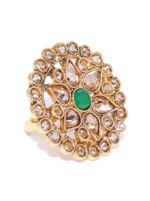Green coloured stone rings 3