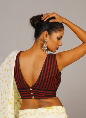Red & Black Striped Blouse 3