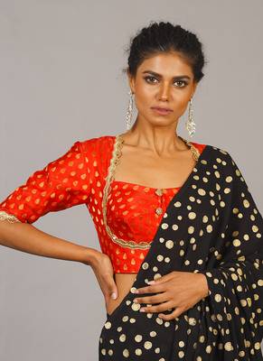 Red Brocade Blouse 1