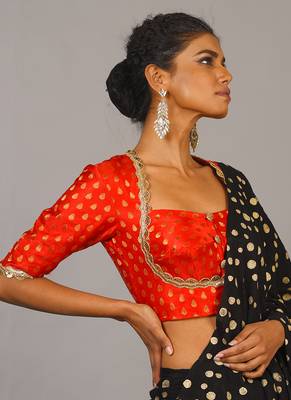 Red Brocade Blouse 2
