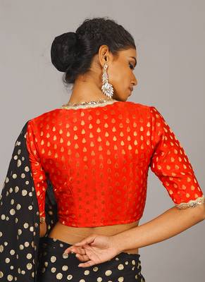 Red Brocade Blouse 3