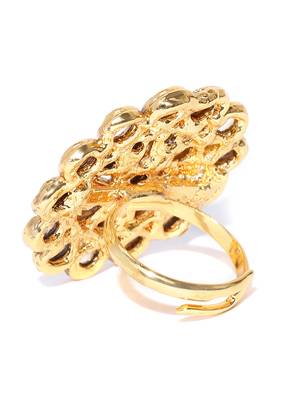 Gold coloured stone rings 3