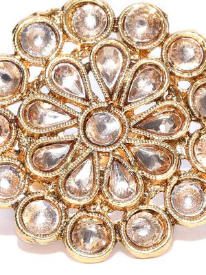 Gold coloured stone rings 4