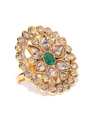 Green kundan rings 3