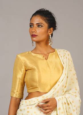 Golden Blouse With Brooch 1