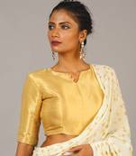 Golden Blouse With Brooch