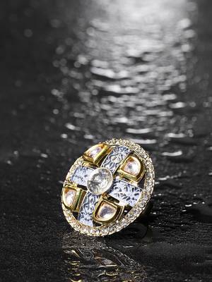 white kundan rings 1