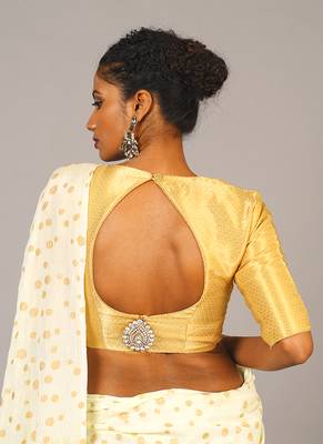 Golden Blouse With Brooch 3
