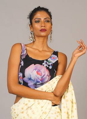 Black Digital Printed Blouse 1