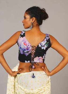 Black Digital Printed Blouse 3
