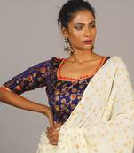 Blue & Red Brocade Blouse