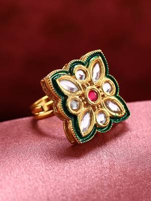 Gold kundan rings 1