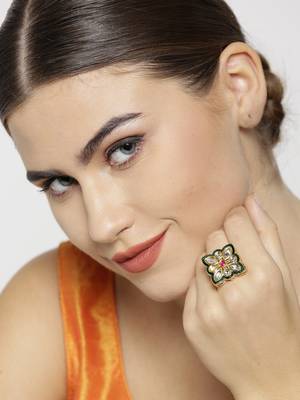 Gold kundan rings 2